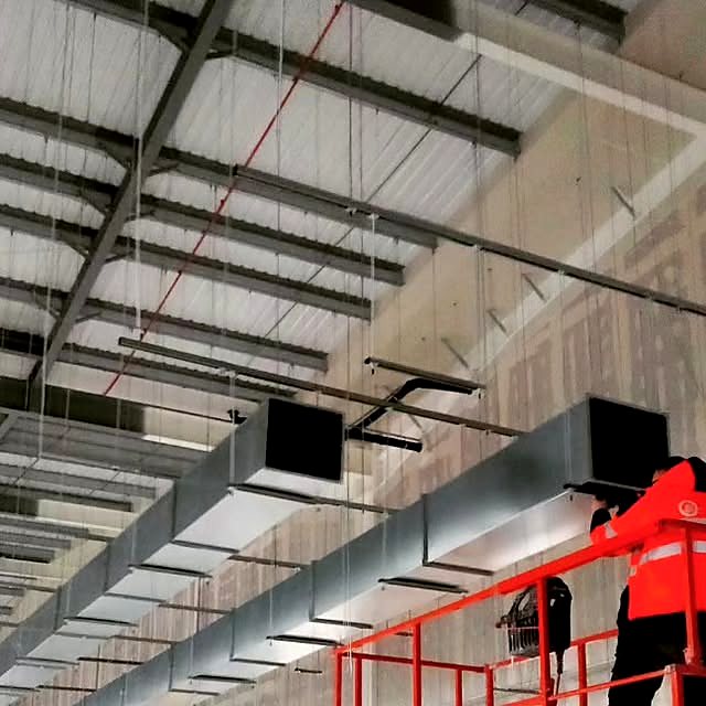 A straight run at high level, set out square and ready to connect to the unit.